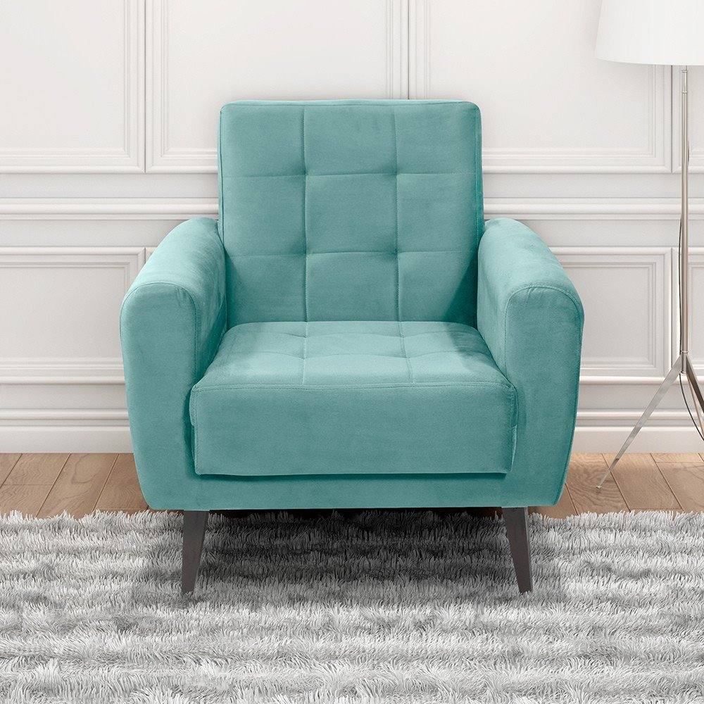 Poltrona Decorativa Lívia Verde Veludo Matrix